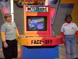 Two players get ready for the face-off